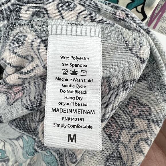 LuLaRoe (M) Gray Blue Irma Uncle Sam SHort Sleeve Tunic Tee Shirt NWT - Picture 5 of 6